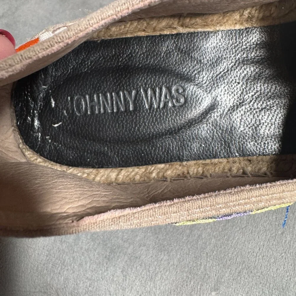 Johnny Was Madrid‎ Floral Embroidered Espadrilles Shoe Size 42 NEW